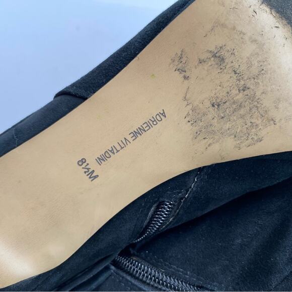 Adrienne Vittadini Women's Low Ankle Heeled Booties Size 8.5 Black Suede - Picture 9 of 9